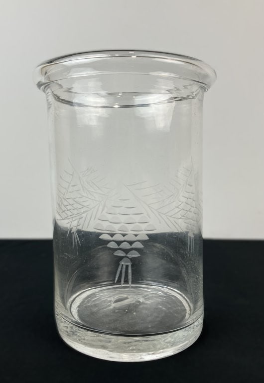 Etched Blown Glass Vase - 2