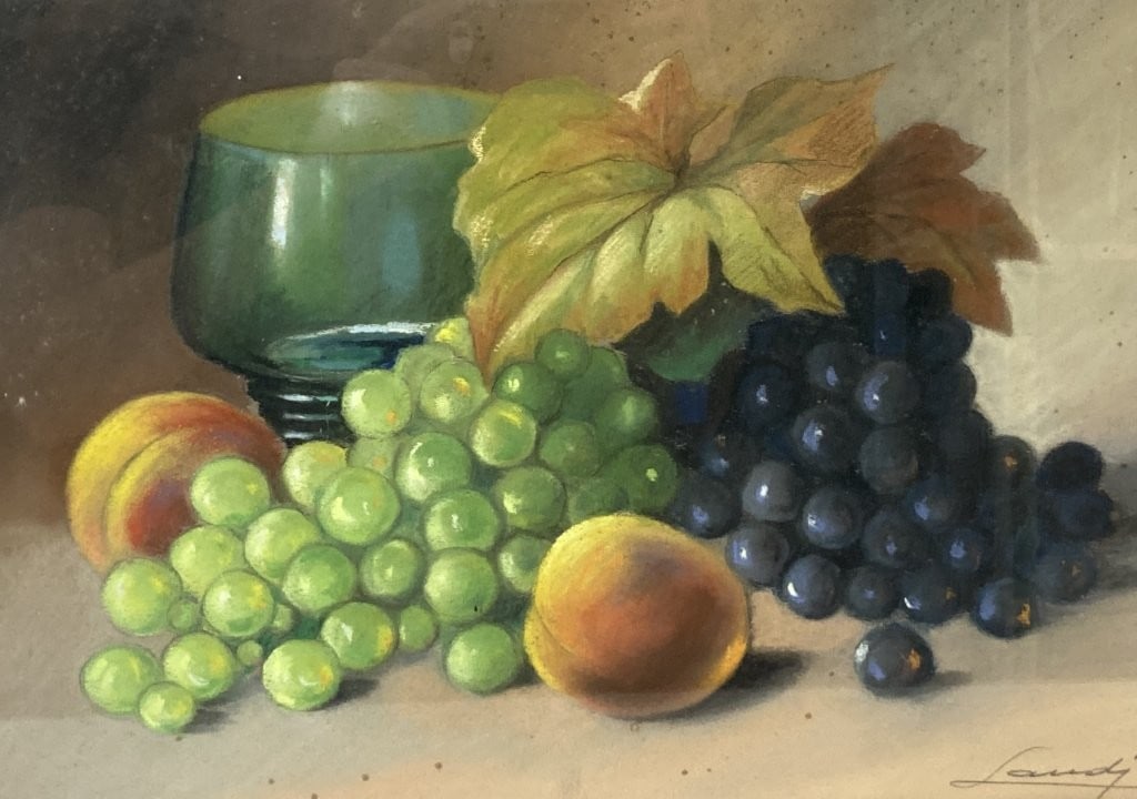 Mid-Century Modern, Fruit Still Life, Oil Pastel - 2