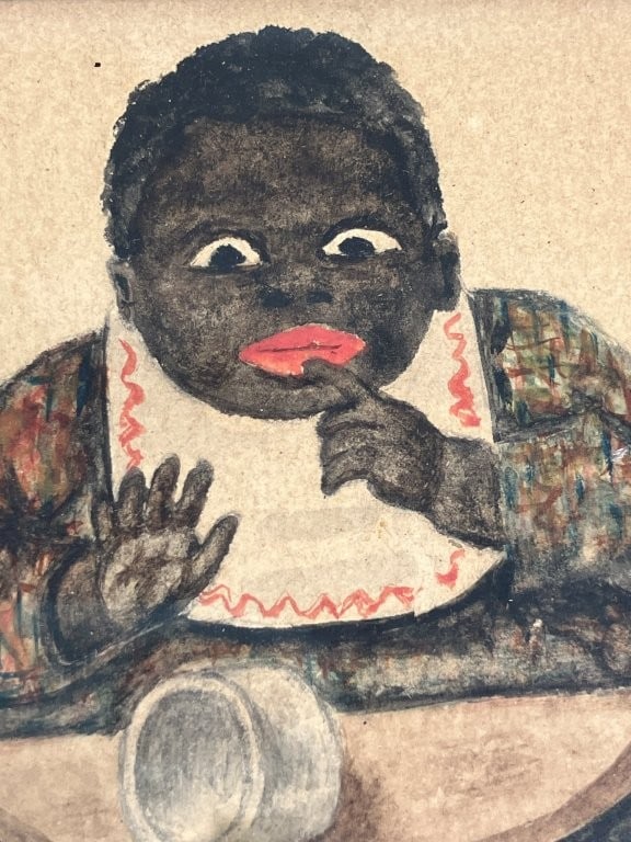 Late 19th-Century Black Americana Child Watercolor - 2