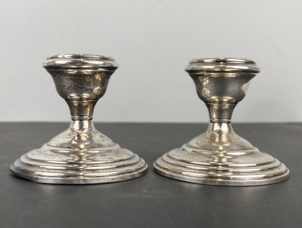 Pair of National Silver Company Weighted Sterling Candlesticks - 2