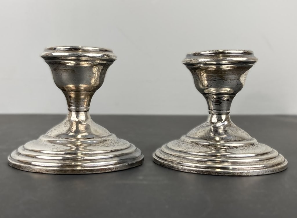 Pair of National Silver Company Weighted Sterling Candlesticks - 3