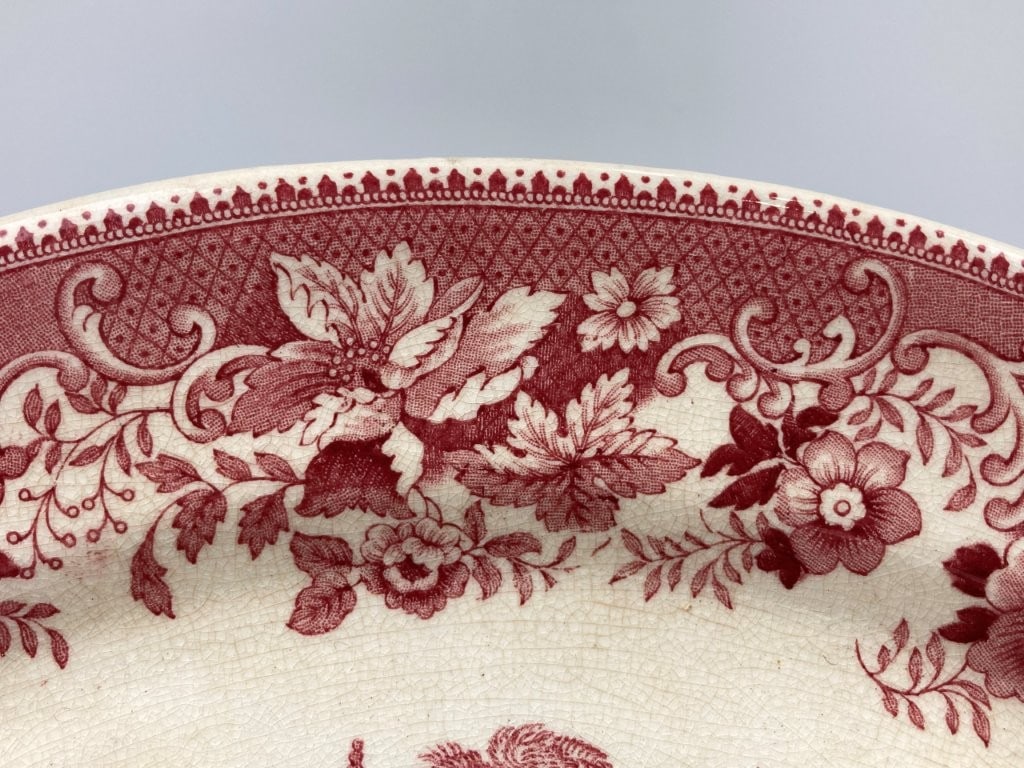 Thos. Hughes & Son Avon Cottage Red Transferware Plate - 3
