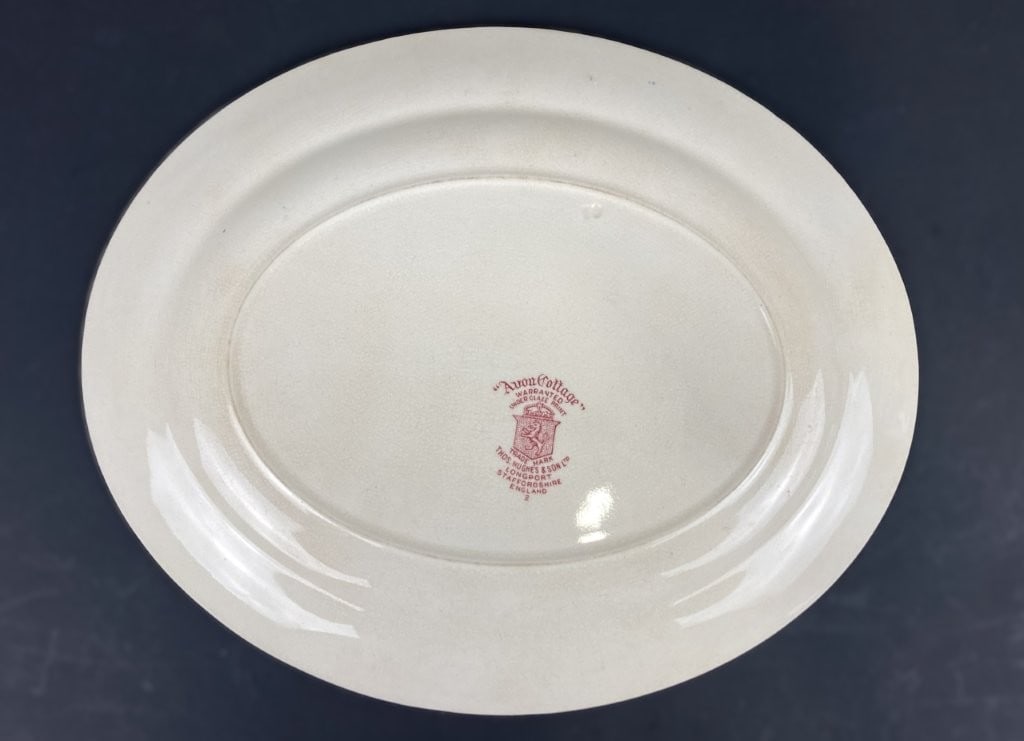 Thos. Hughes & Son Avon Cottage Red Transferware Plate - 4
