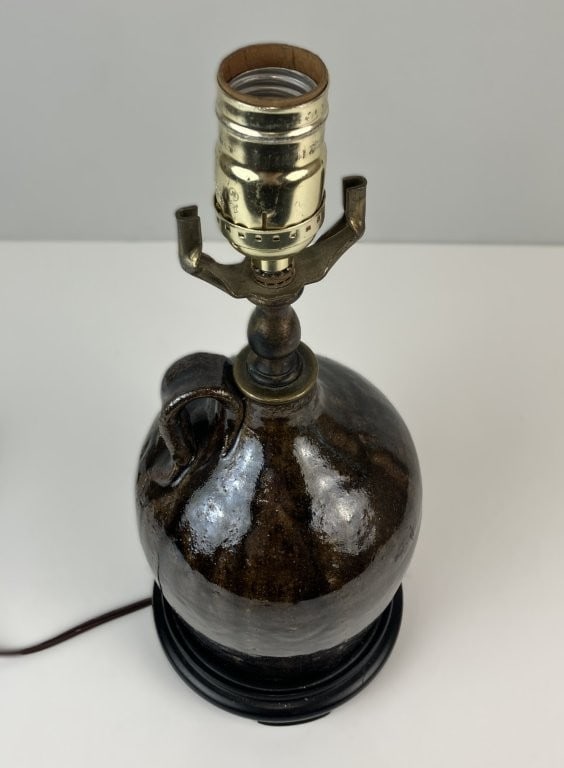 Glazed Stoneware Jug Table Lamp - 3