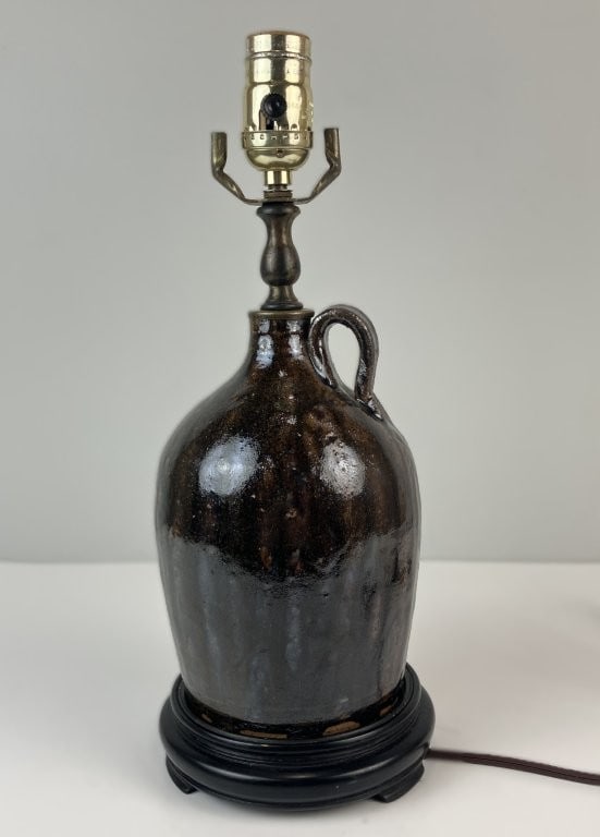 Glazed Stoneware Jug Table Lamp - 5