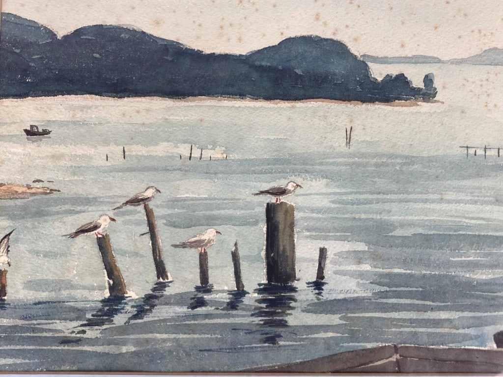 Mid-Century Coastal Landscape Watercolor - 2