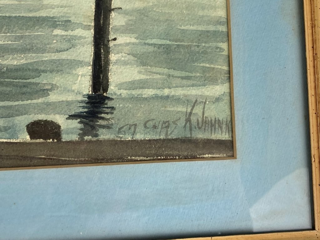 Mid-Century Coastal Landscape Watercolor - 3