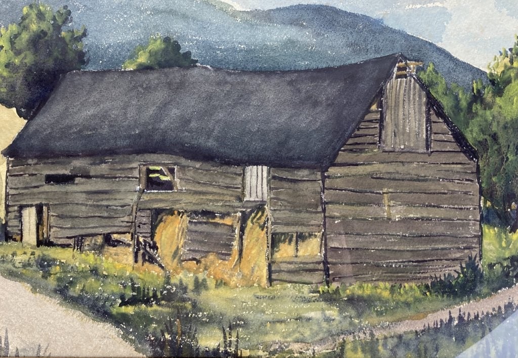 Country Barn Landscape, Watercolor - 2