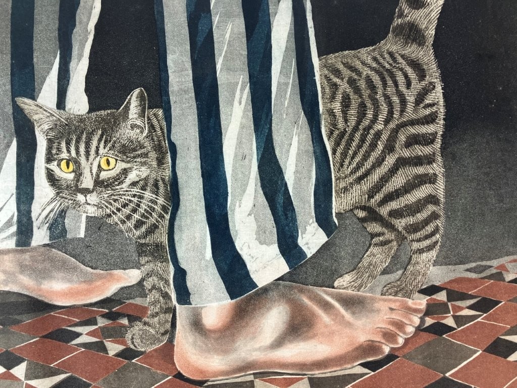 Richard Bawden, Limited Edition Midnight Visitor, Cat Etching - 2