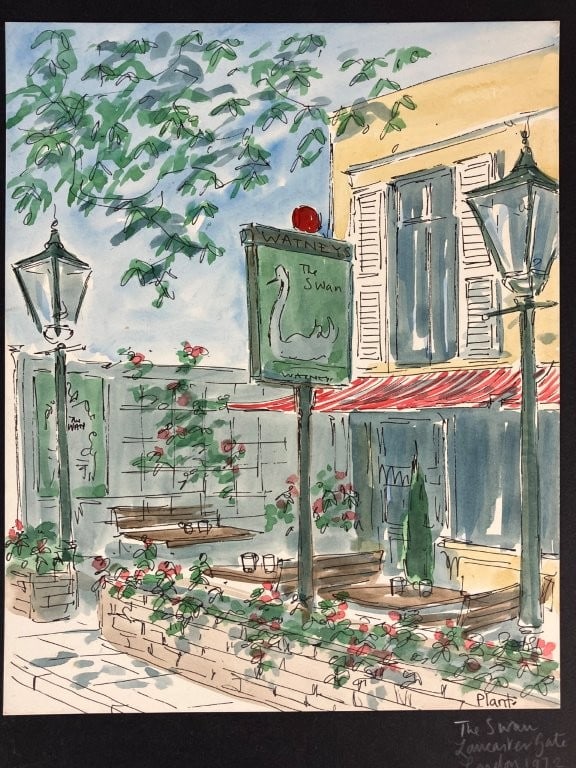 Pair of Mid Century, Pamela Plant, London Watercolors - 2