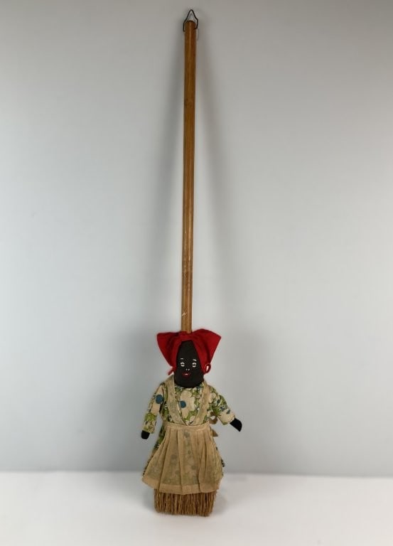 Folk Art Black Americana Broom Doll - 2