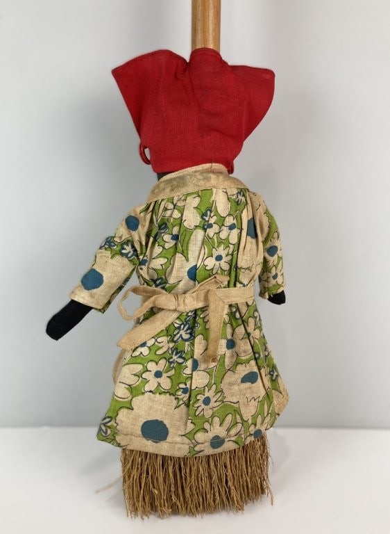Folk Art Black Americana Broom Doll - 3