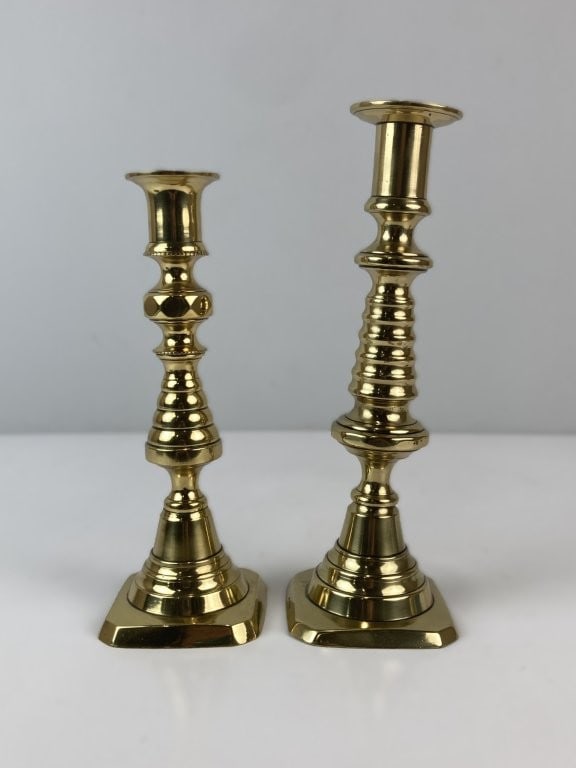 Victorian Brass Candlesticks - 4