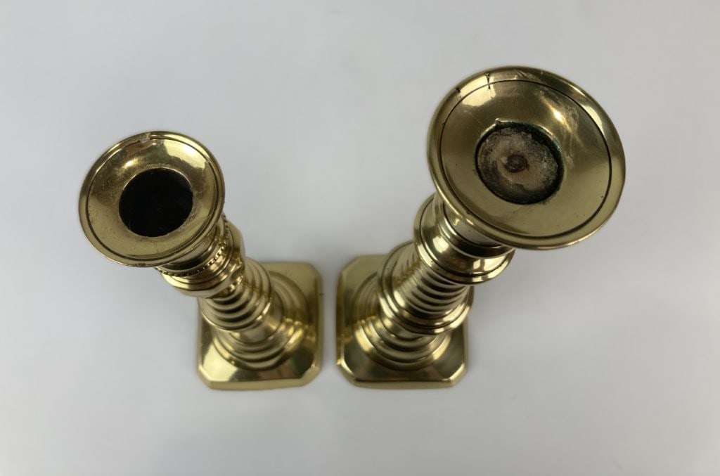 Victorian Brass Candlesticks - 5