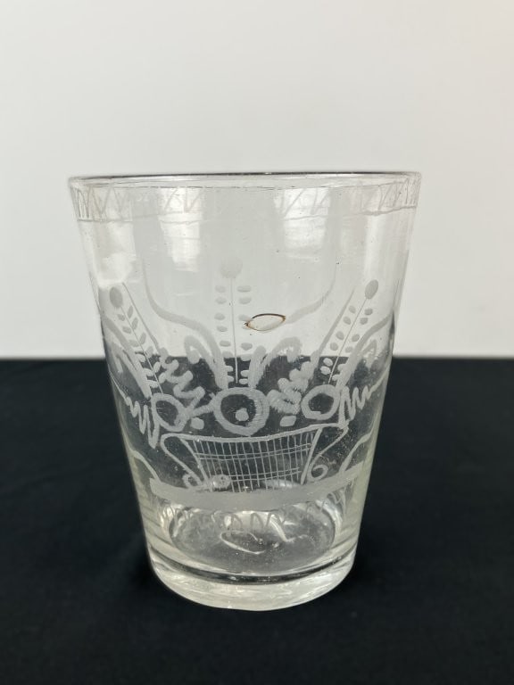 Stiegl-Type Blown Flint Glass Flip Tumbler - 2