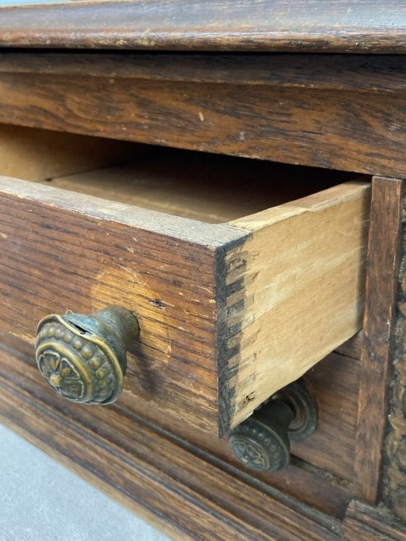 Turn-of-the-Century Oak Slant-Top Spool Cabinet - 3