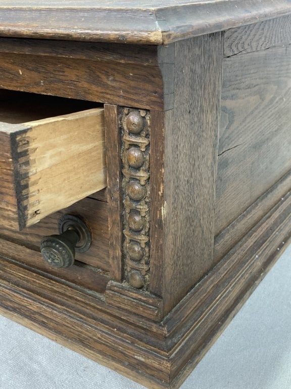 Turn-of-the-Century Oak Slant-Top Spool Cabinet - 4