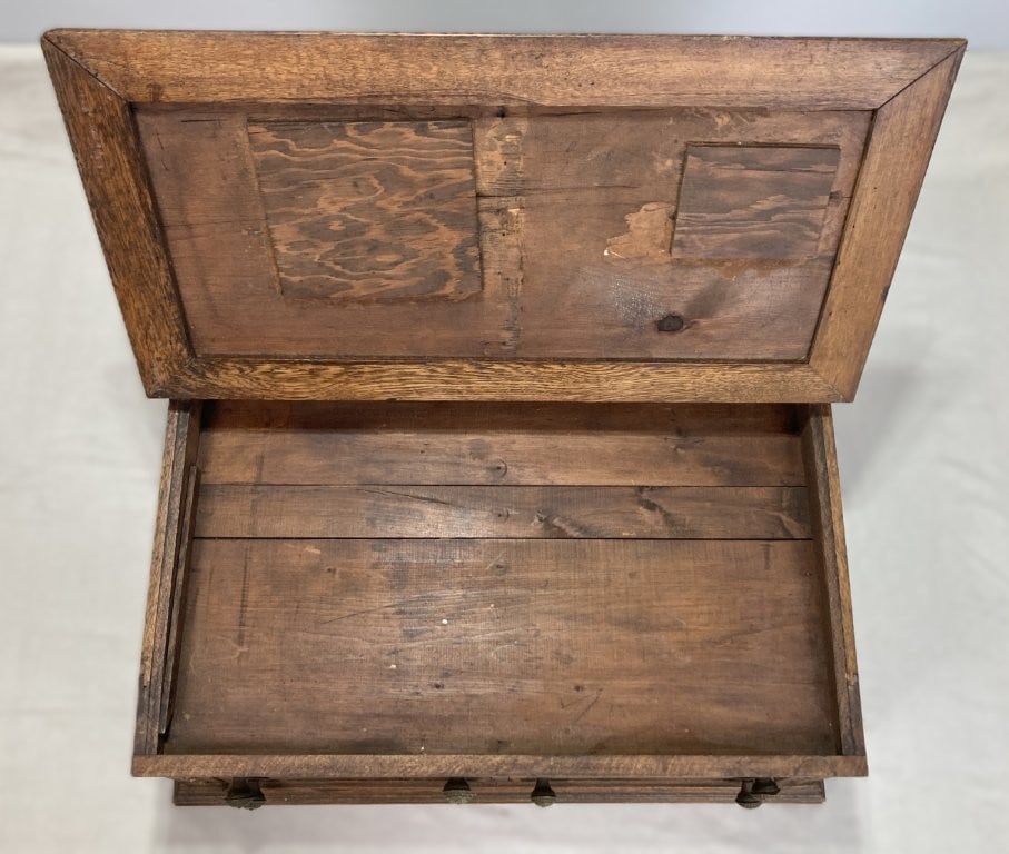 Turn-of-the-Century Oak Slant-Top Spool Cabinet - 5