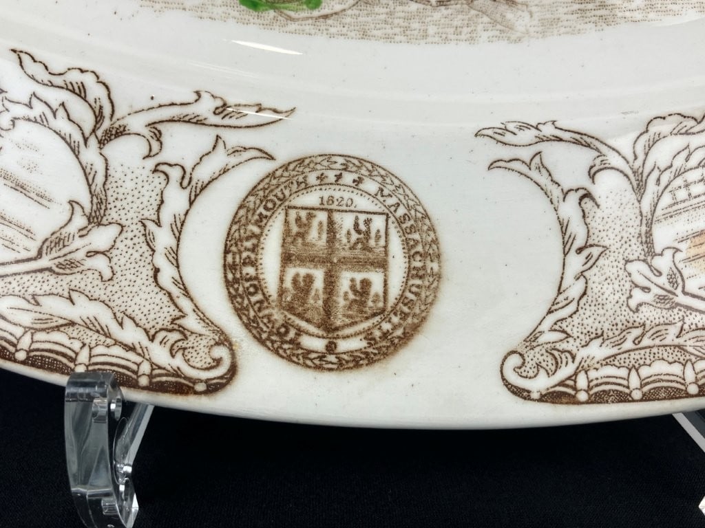 Hand-Colored First Thanksgiving Transferware Platter - 7