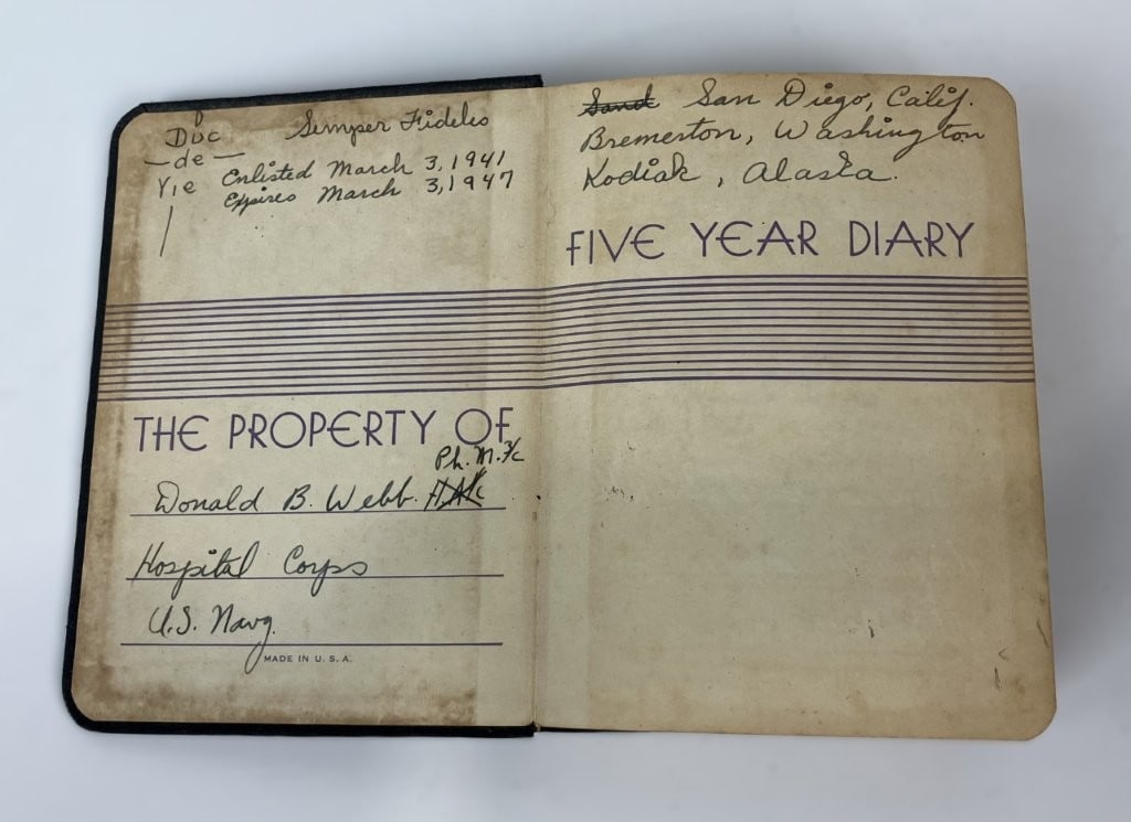 World War II Era U.S. Navy Personal Service Diary - 2