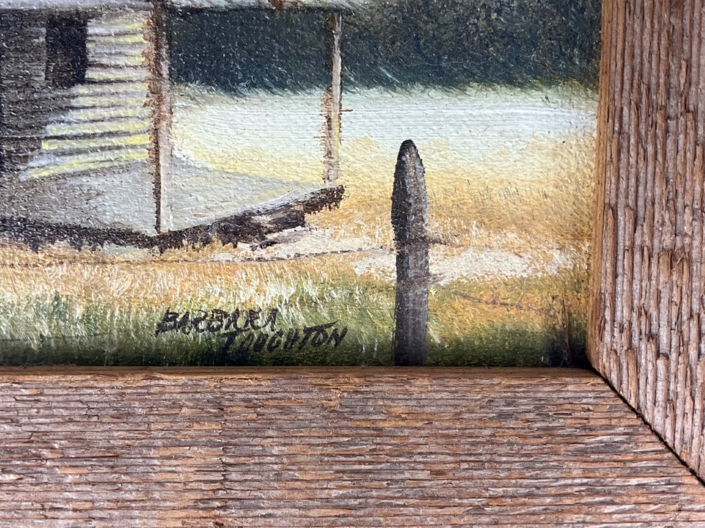 Folk Art, Autumn Country House Landscape, Oil Painting - 3