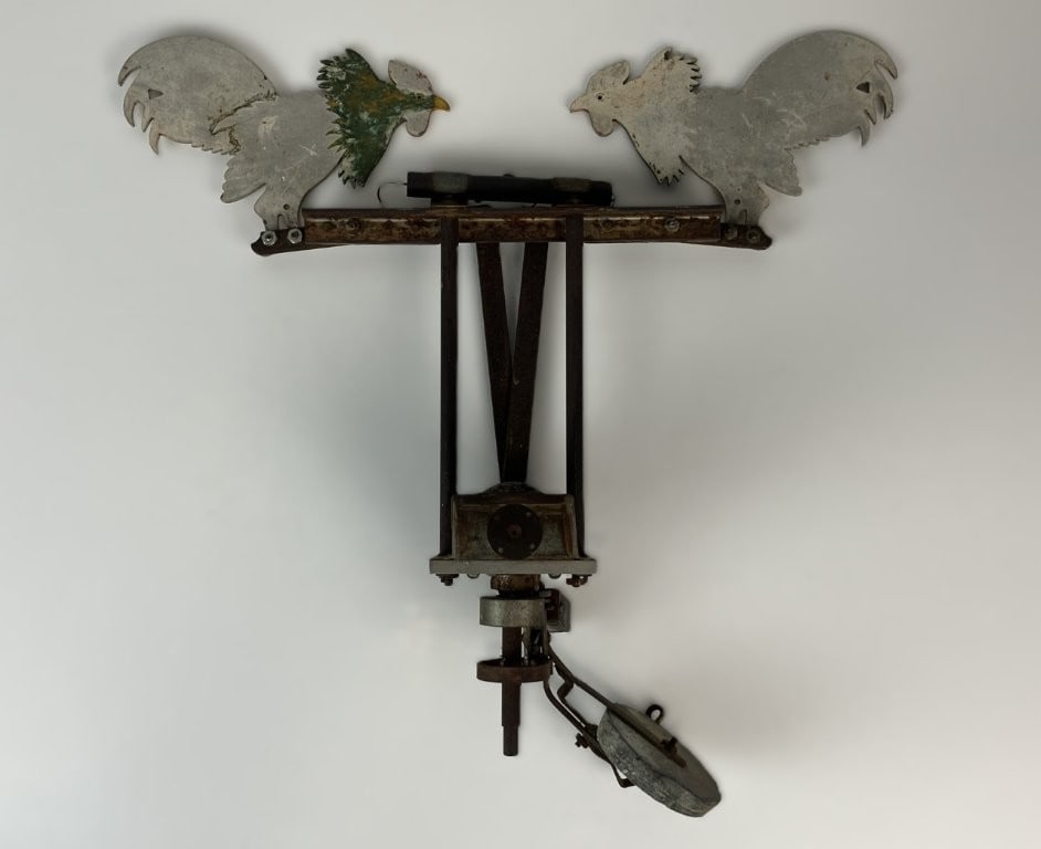 Folk Art Rooster and Chicken Whirligig Parts - 4