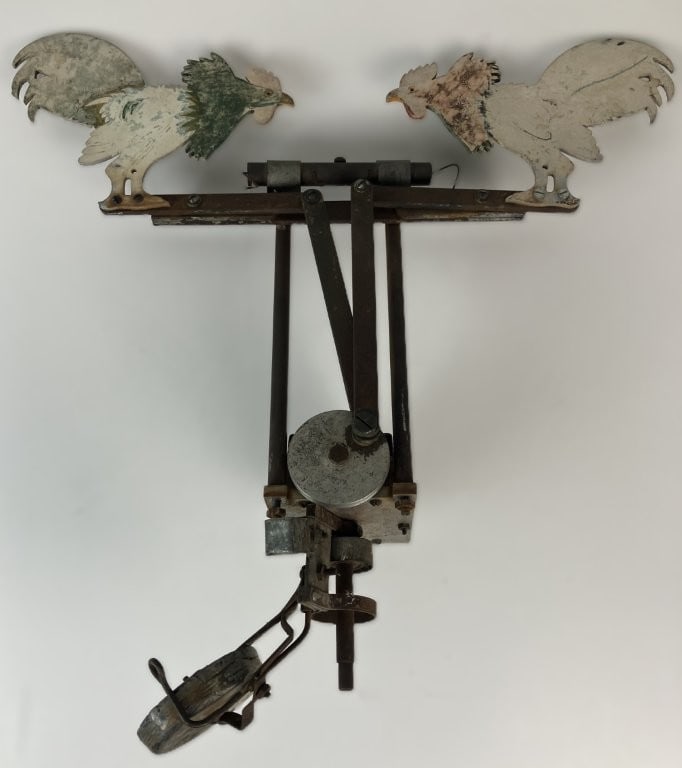 Folk Art Rooster and Chicken Whirligig Parts - 7