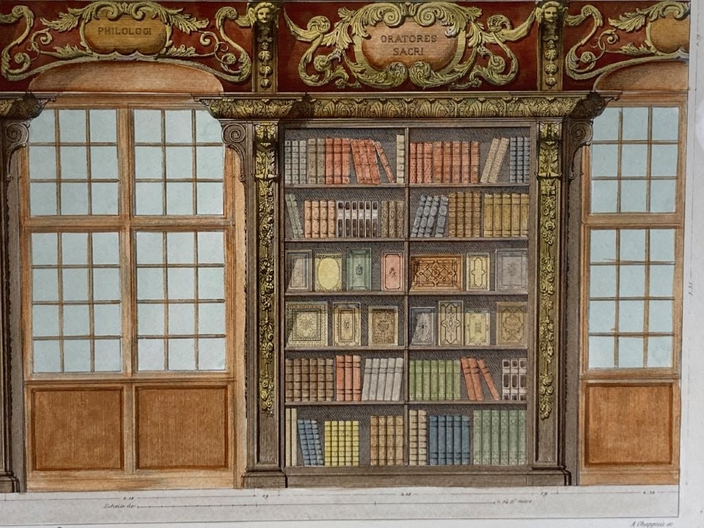 French Architectural Bibliotheque Lithograph by Eugene Rouyer - 2
