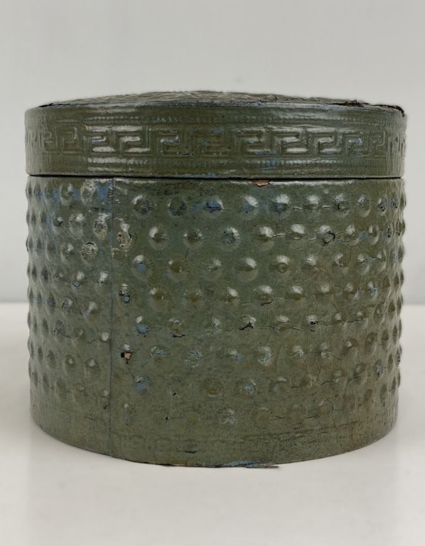 Embossed Green Leather Collar Box - 2