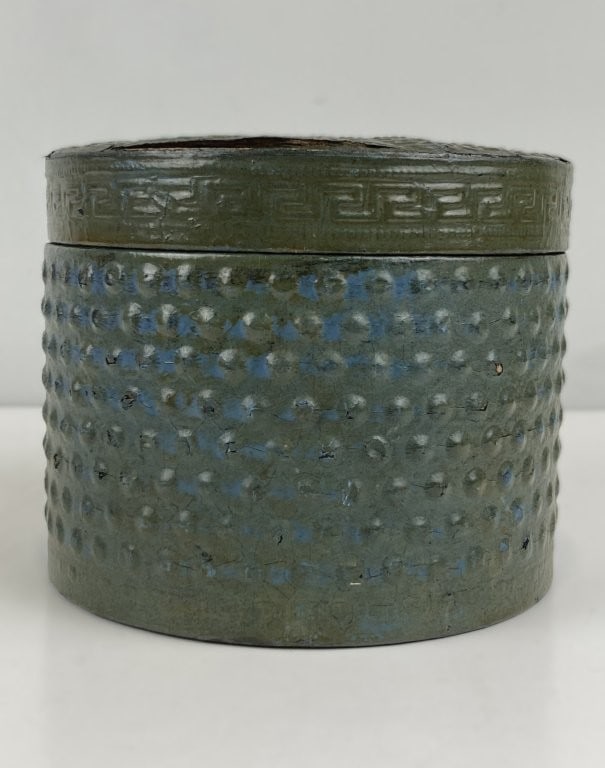 Embossed Green Leather Collar Box - 3