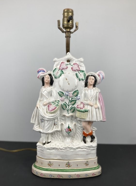 Staffordshire Porcelain Figural Table Lamp - 2