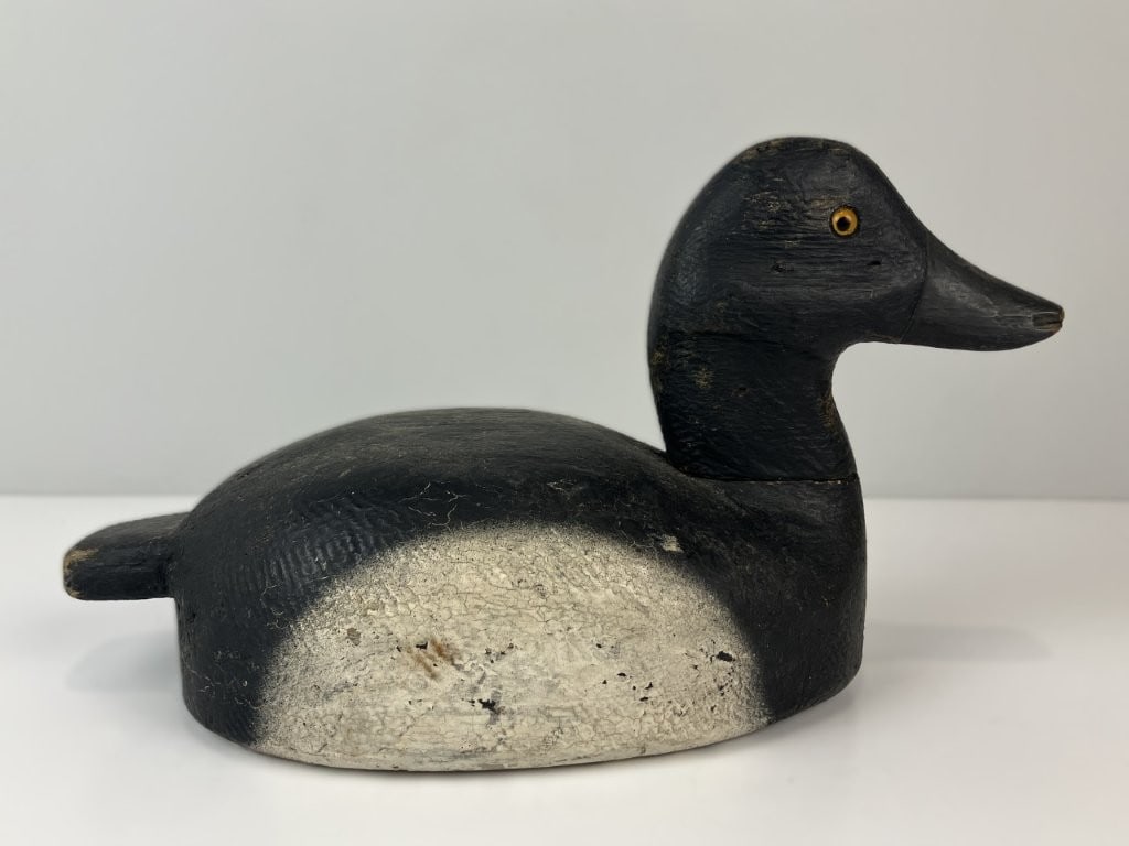 Blue Bill Drake Wooden Duck Decoy - 5