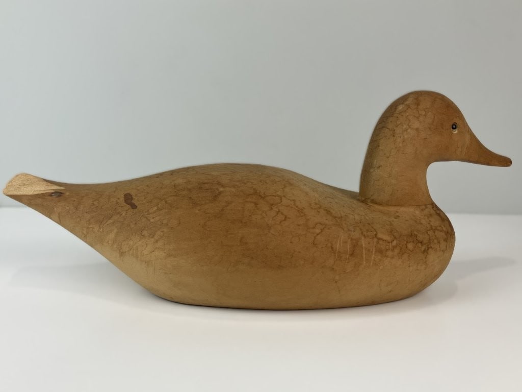 Hand-Carved Wooden Duck Decoy - 6