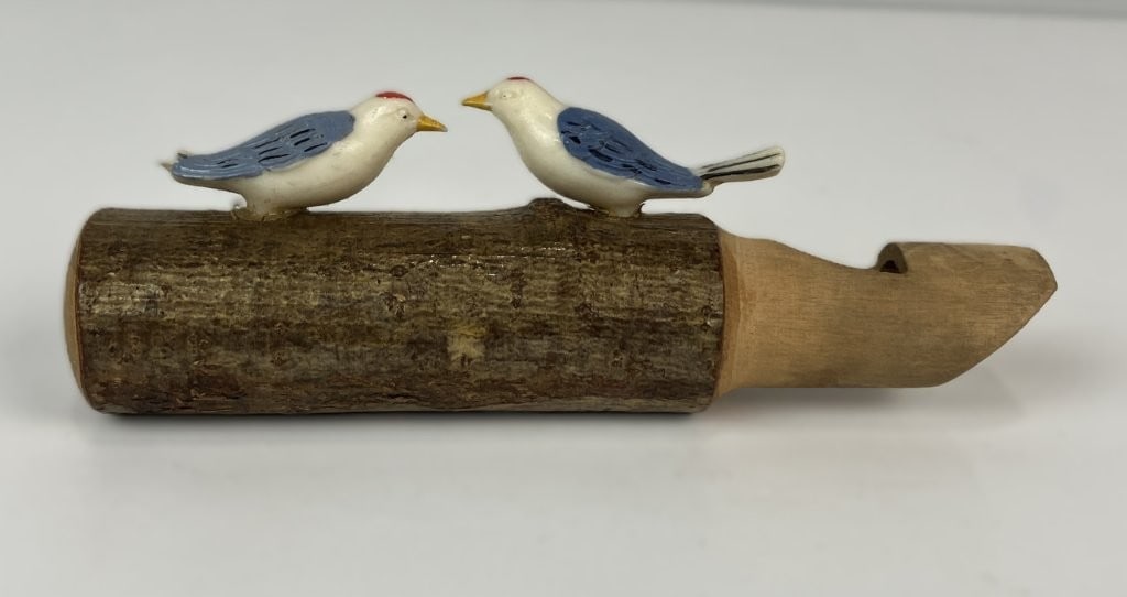 Hand-Carved Folk Art Bird Whistle - 2