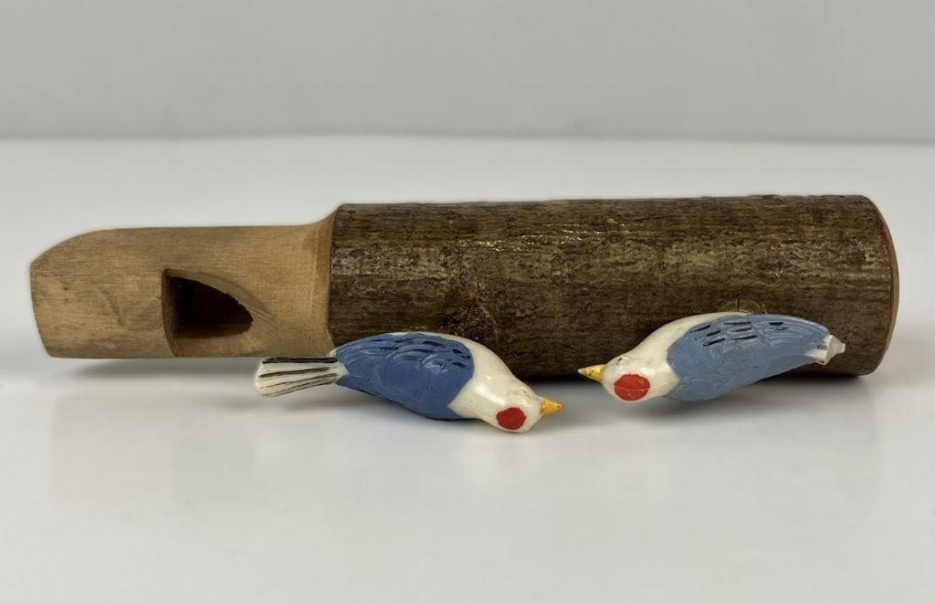 Hand-Carved Folk Art Bird Whistle - 6