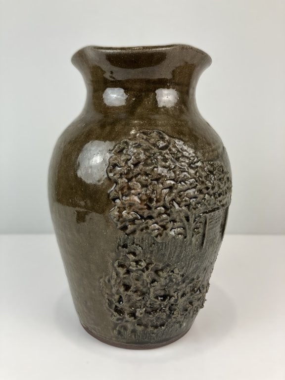 Michael and Melvin Crocker Alkaline-Glazed Decorated Pottery Pitcher - 7