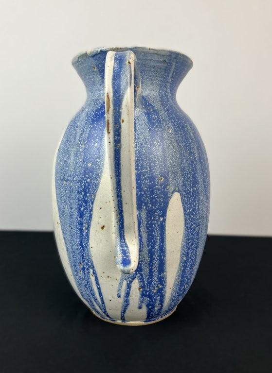 Mid-Century Modern Studio Pottery Drip-Glaze Pitcher - 4