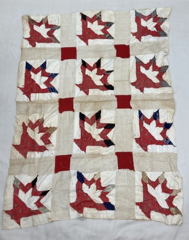 Patchwork Maple Leaf Quilt Top - 3