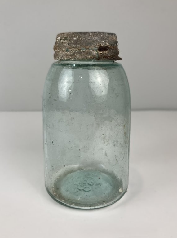 19th-Century Yellow Ware Bowl, Cutting Board, and Mason Jar - 5