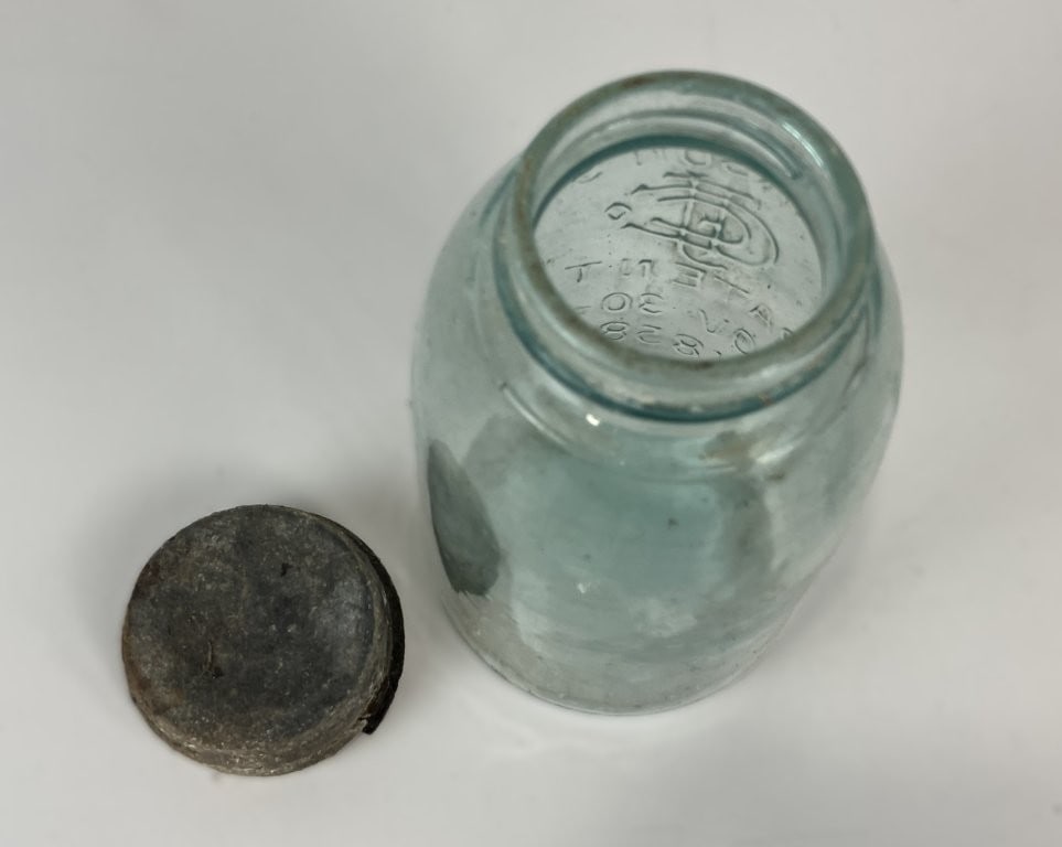 19th-Century Yellow Ware Bowl, Cutting Board, and Mason Jar - 6