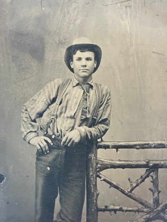 19th-Century Western Cowboy Tintype - 2