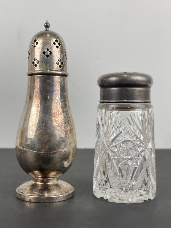 Crystal and Silver-plate Sugar Shakers - 2