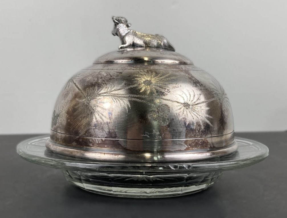 Cow Silver-plate Butter Dish - 2