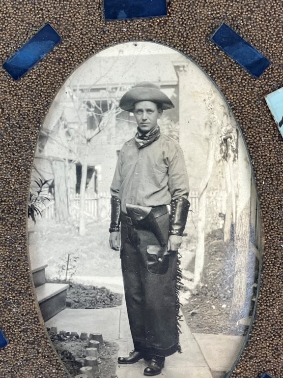 Mid-Century Modern Cowboy in Folk Art Frame - 2