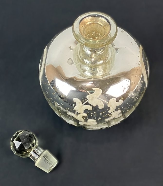 Decorated Mercury Glass Decanter - 2