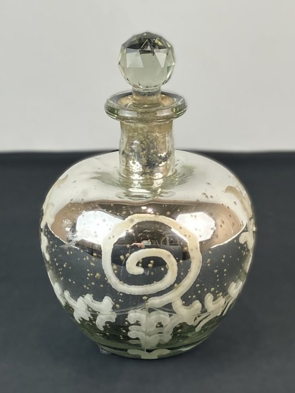 Decorated Mercury Glass Decanter - 4