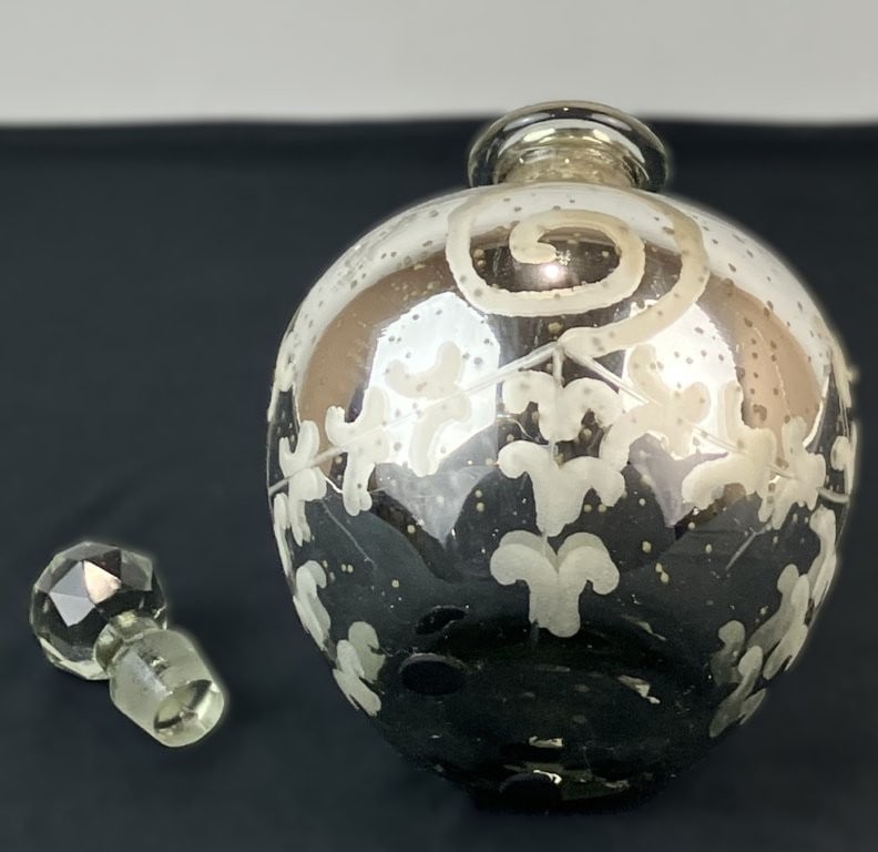 Decorated Mercury Glass Decanter - 5