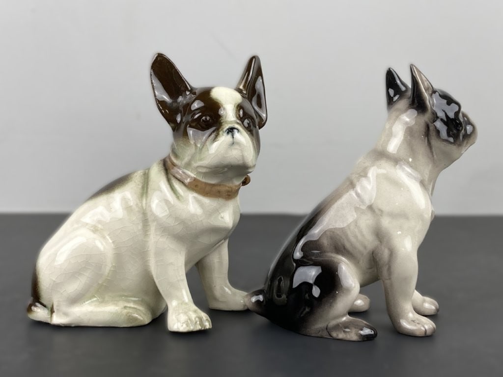 Painted Ceramic Dog Figures - 2