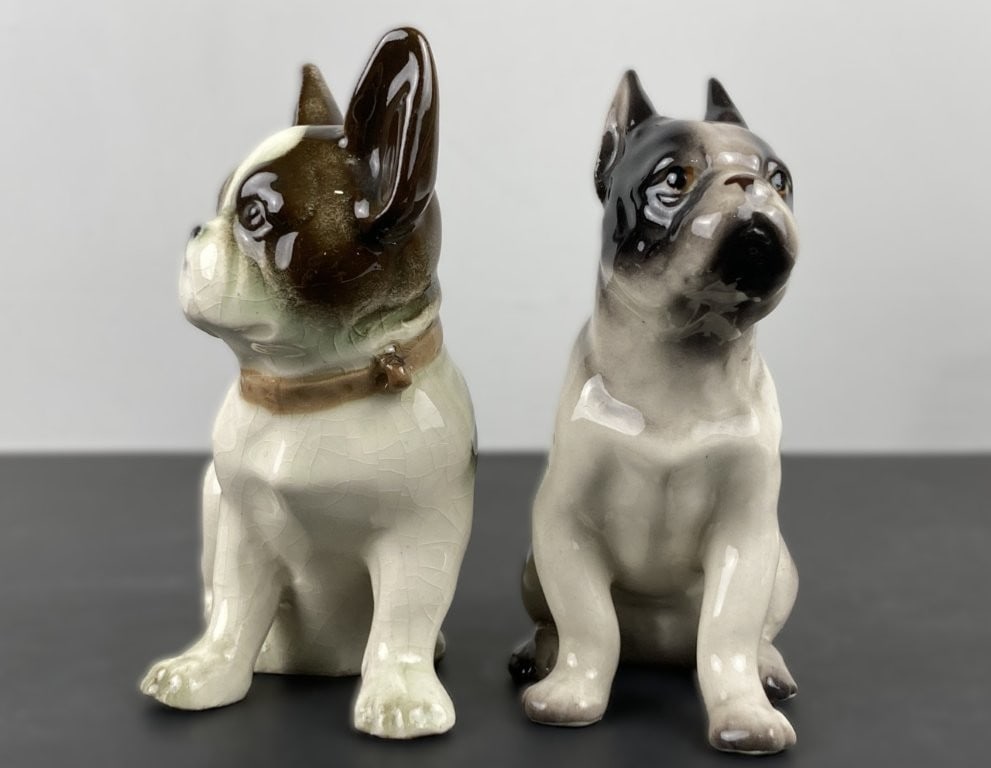 Painted Ceramic Dog Figures - 3