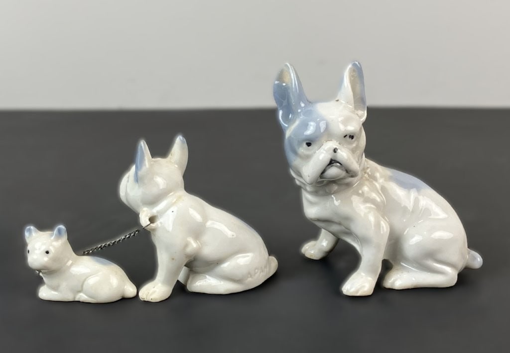 Mid-Century Modern Japanese Porcelain Bulldog Figurines - 2